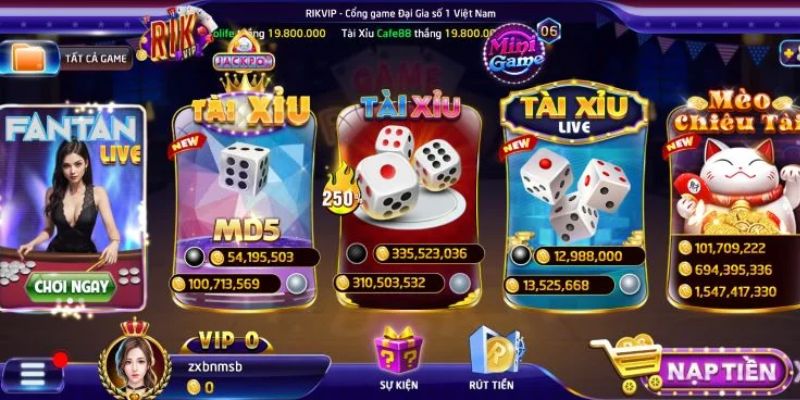 Một số trò chơi game bài hấp dẫn tại Rikvip