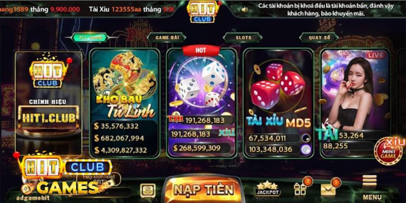 Kho game đa dạng của game bài đổi thưởng Hit Club